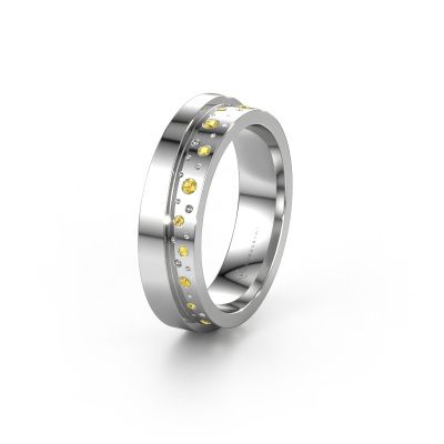 Wedding ring WH6016L15E 950 platinum yellow sapphire ±0.20x0.1in