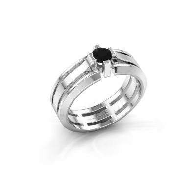 Heren ring Sem 950 platina zwarte diamant 0.48 crt