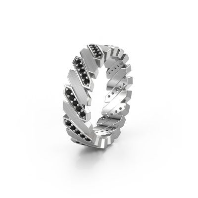 Bague de mariage WH2036L 585 or blanc diamant noir ±7x2.2 mm