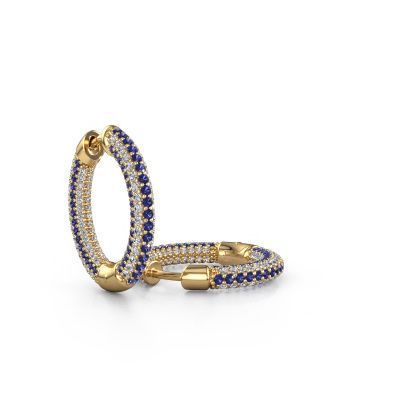 Hoop earrings Hope 13mm 585 gold sapphire 1 mm