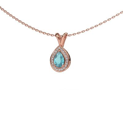 Pendant Barbar 585 rose gold blue topaz 6x4 mm