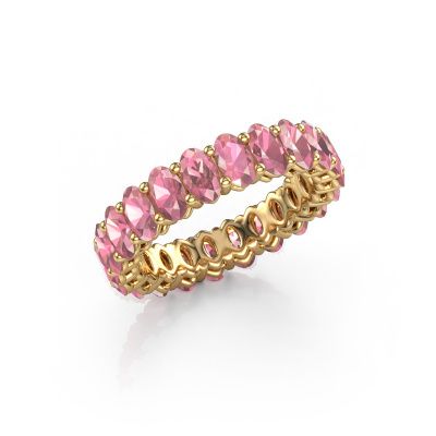 Stackable ring Heddy OVL 3x5 585 gold tourmaline pink 5x3 mm