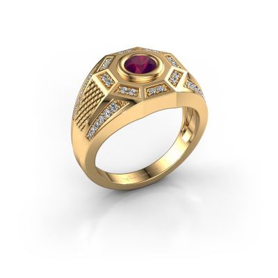 Heren ring Enzo 585 goud rhodoliet 5 mm