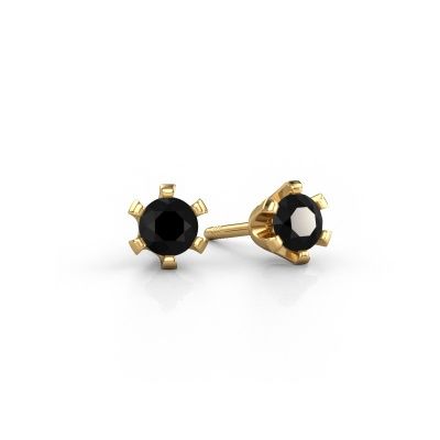 Clous d'oreilles Shana 585 or jaune diamant noir 0.30 crt