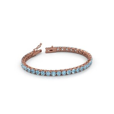 Tennis bracelet Shirley 4.2 lab diamond 585 rose gold blue lab grown diamond 4.2 mm