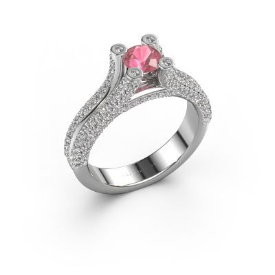 Engagement ring Stefanie 2 950 platinum tourmaline pink 5 mm