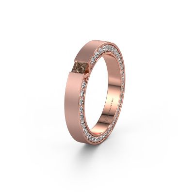 Wedding ring WH2140L14B 585 rose gold brown diamond ±0.14x0.08 in
