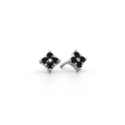Clous d'oreilles Maryetta 950 platine diamant noir 0.288 crt