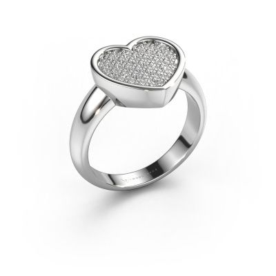 Ring Veerle 585 white gold zirconia 1 mm