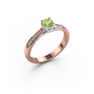 Engagement ring Mia 2 585 rose gold peridot 5 mm