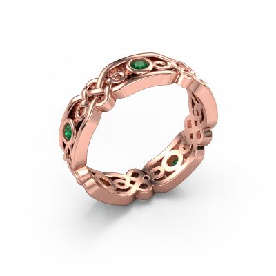 Wedding ring Rosa 585 rose gold emerald ±5x2 mm