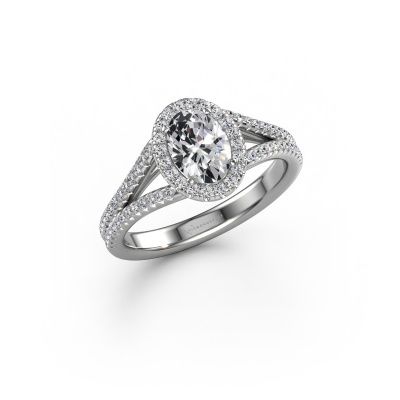 Bague de fiançailles Verla ovl 2 585 or blanc diamant 1.074 crt