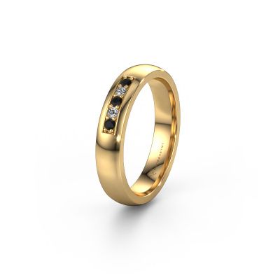 Wedding ring WH0111L24BP 585 gold black diamond ±0.16x0.08 in