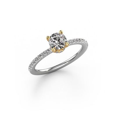 Verlobungsring Crystal rnd 4 585 Weißgold Diamant 0.910 crt
