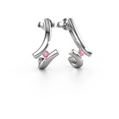 Earrings Amy 585 white gold pink sapphire 2.2 mm