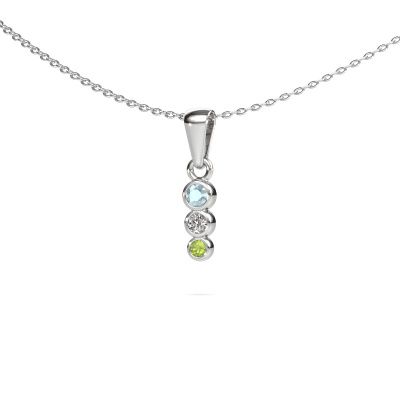 Hanger Felica 585 witgoud aquamarijn 2.7 mm