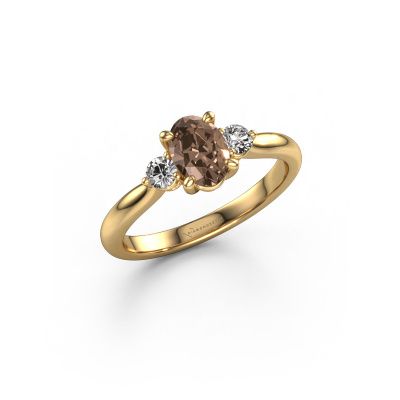 Verlovingsring Lieselot OVL 585 goud bruine diamant 0.890 crt