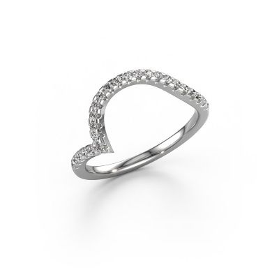 Stackable ring SR0633-6 950 platinum diamond 0.24 crt