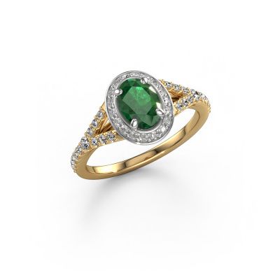 Verlobungsring Pamela OVL 585 Gold Smaragd 7x5 mm