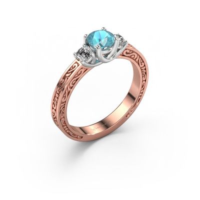 Engagement ring Betty 1 585 rose gold blue topaz 5 mm