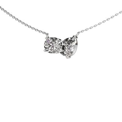 Pendant Toi et Moi RND PER 585 white gold diamond 1.80 crt