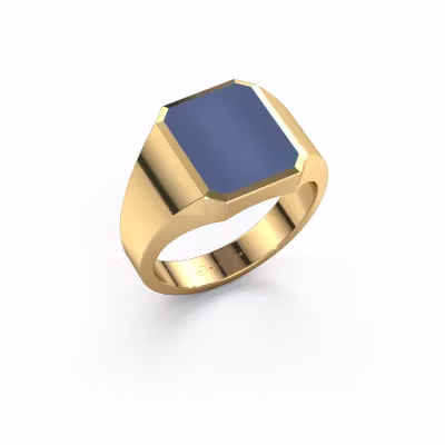 Signet ring Lars 2 585 gold blue sardonyx 12x10 mm