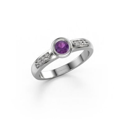 Engagement ring Lieke 585 white gold amethyst 4 mm