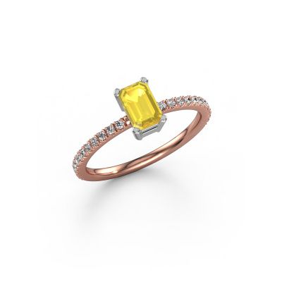 Verlobungsring Denita 2 EME 585 Roségold Gelb Saphir 6x4 mm