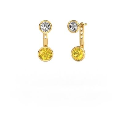Boucles d'oreilles Halle 585 or jaune saphir jaune 6 mm