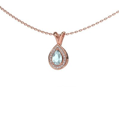 Pendant Barbar 585 rose gold aquamarine 6x4 mm