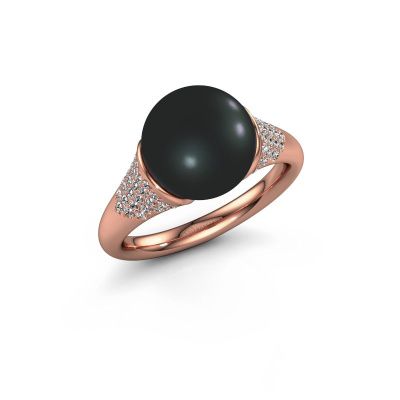 Ring Loria 585 Roségold Schwarz Perle 10 mm