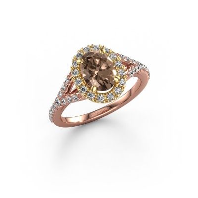 Verlobungsring Kimber OVL 585 Roségold Braun Diamant 1.562 crt
