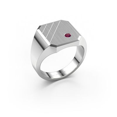 Chevalière Patrick 3 585 or blanc rhodolite 2.5 mm