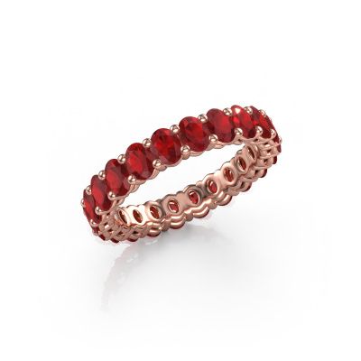 Stackable ring Heddy OVL 3x4 585 rose gold ruby 4x3 mm