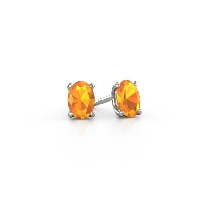 Stud earrings Sam OVL 950 platinum citrin 7x5 mm