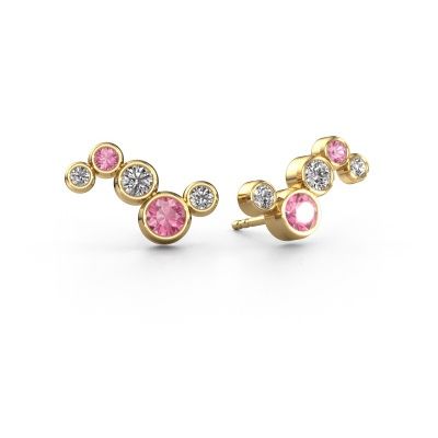 Earrings Ryan 585 gold pink sapphire 4 mm