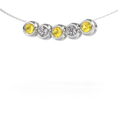 Kette Kim 5 585 Weißgold Gelb Saphir 4 mm