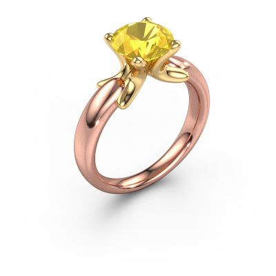 Ring Jodie 585 rose gold yellow sapphire 8 mm