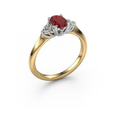 Engagement ring Felipa OVL 585 gold ruby 7x5 mm