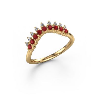 Stackable ring Vivian B 585 gold ruby 2 mm
