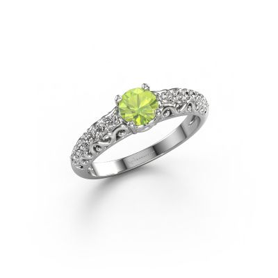 Engagement ring Mellie 950 platinum peridot 5 mm