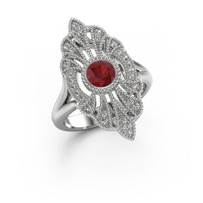 Engagement ring Hanna 585 white gold ruby 5 mm