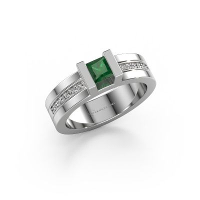 Engagement ring Desire 585 white gold emerald 4 mm