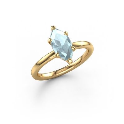 Engagement ring Simone MRQ 2 585 gold aquamarine 11x5.5 mm