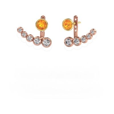Boucles d'oreilles Wendy 585 or rose citrine 5 mm