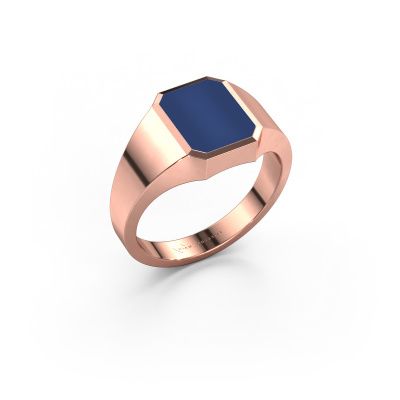Bague pinky Lars 1 585 or rose lapis lazuli 10x8 mm