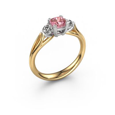 Engagement ring Amie cus 585 gold pink lab grown diamond 5 mm