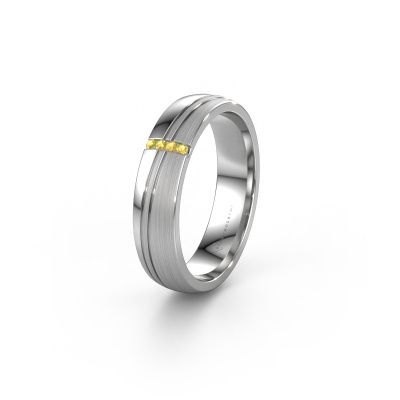 Bague de mariage WH0909L25X 950 platine saphir jaune ±5x1.5 mm