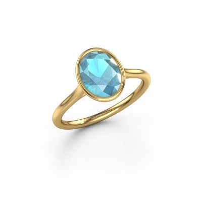 Verlobungsring Lavon OVL 585 Gold Blau Topas 9x7 mm