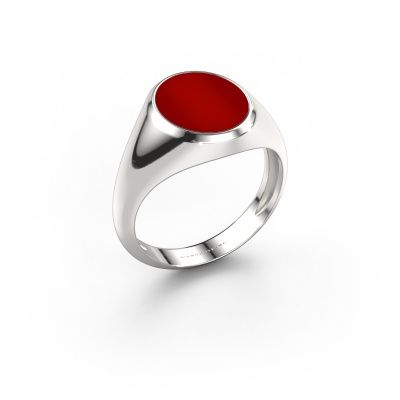 Signet ring Herman 2 light 585 white gold carnelian 12x10 mm